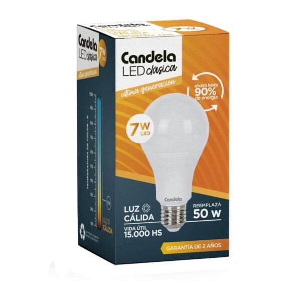 Lampara LED Clasica 7W Luz Calida 6517 Candela