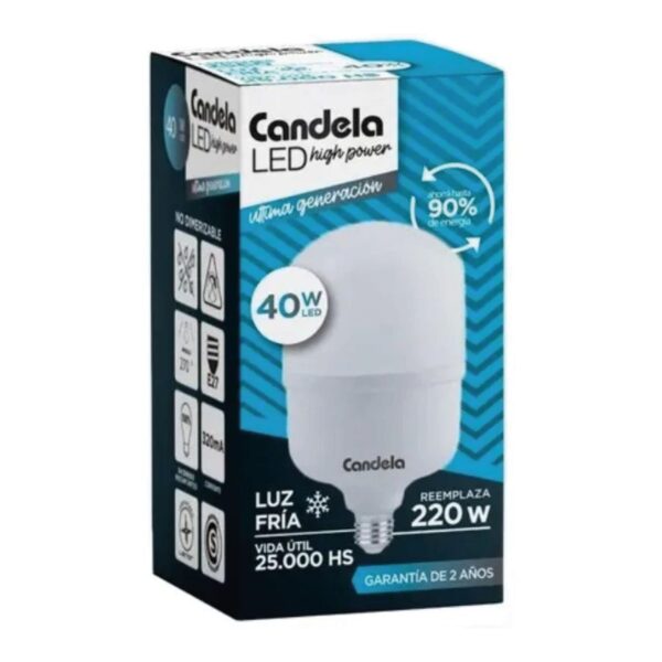 Lampara LED High Power 40W Luz Fria Candela