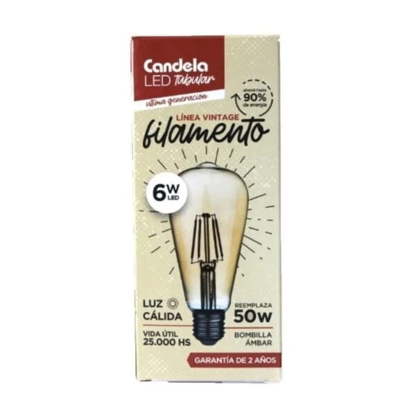 Lampara LED Filamento clasica 4W Candela