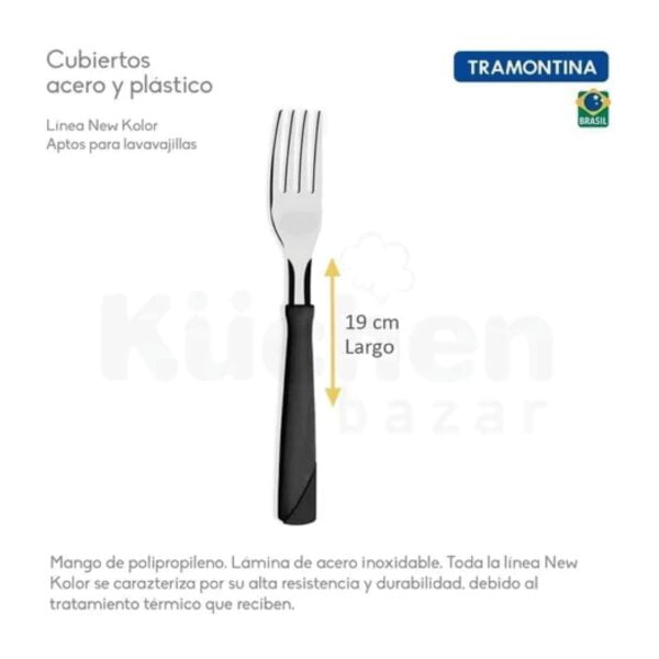 Cubiertos Tramontina Juego X12 Tenedores New Kolor - Imagen 3