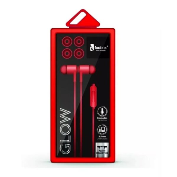 Auriculares Con Cable In Ear Foxbox Glow Rojos