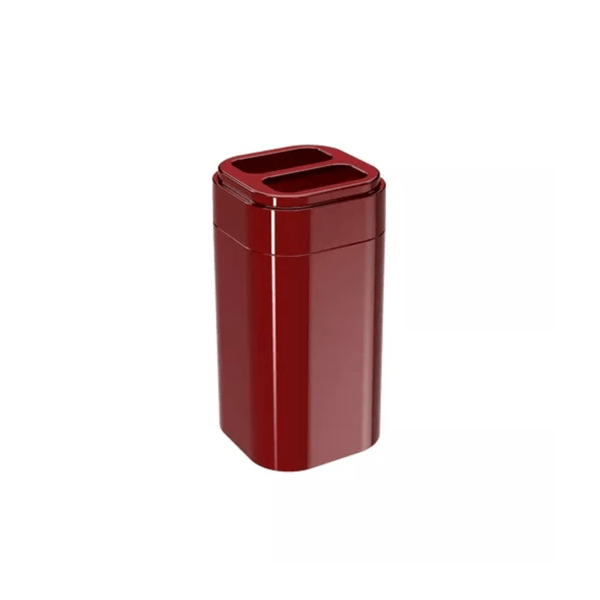 Juego Para Bano Dispenser y Porta Cepillo Coza Rojo Plastico - Imagen 2