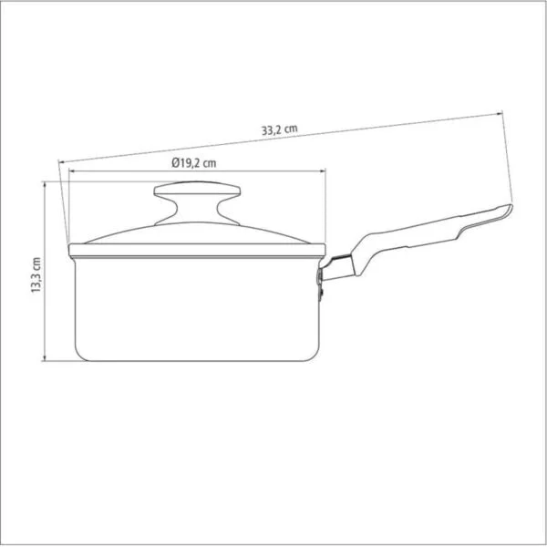 Cacerola Loreto 18cm 2L C/Tapa de Vidrio Tramontina - Imagen 3